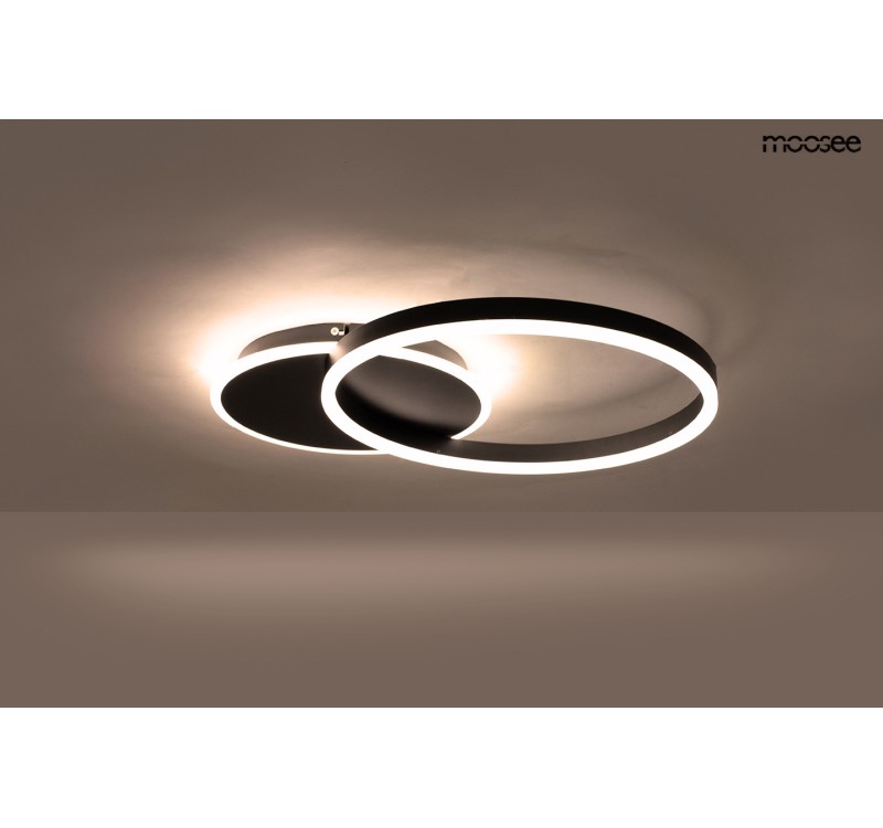 MOOSEE lampa sufitowa / plafon RINGS 2    czarna