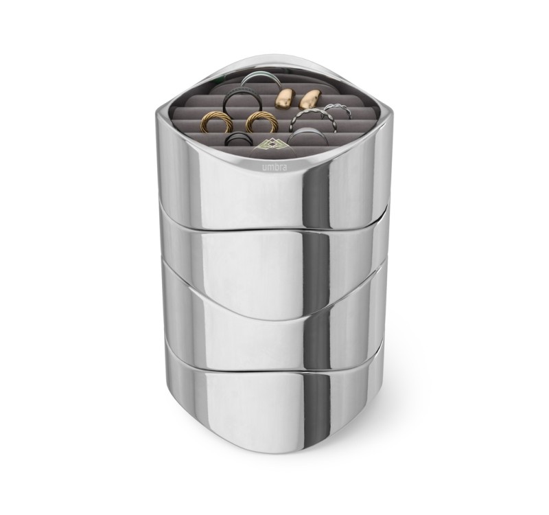 UMBRA organizer na biżuterię WAVY chrom