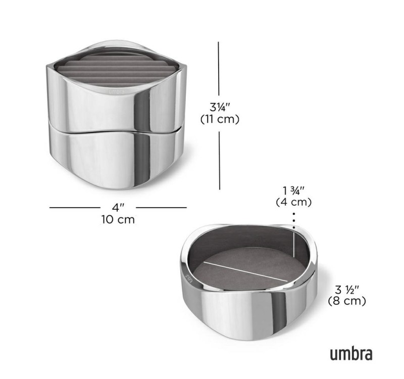 UMBRA organizer na biżuterię WAVY chrom