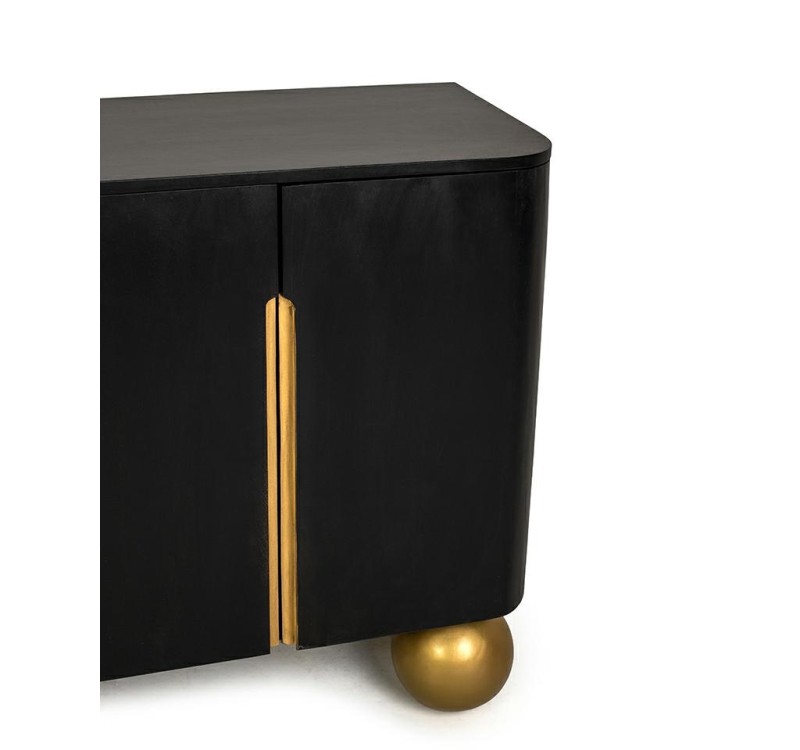 MaMaison komoda ORGANIC czarna / złota    / drewno