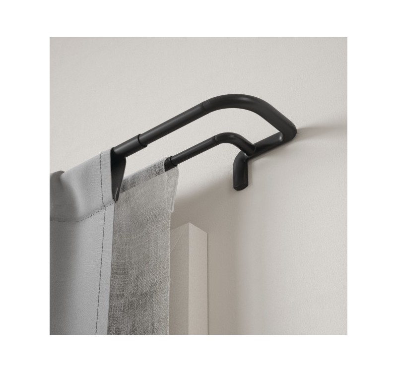 UMBRA karnisz TWILIGHT DOUBLE 76 - 213    cm czarny mat