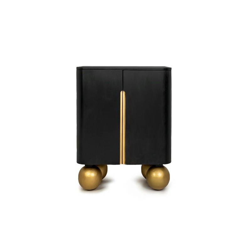 MaMaison komoda ORGANIC SHORT czarna /    złota / drewno