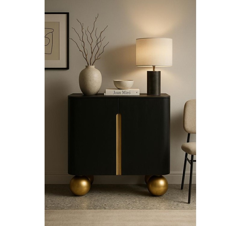 MaMaison komoda ORGANIC SHORT czarna /    złota / drewno