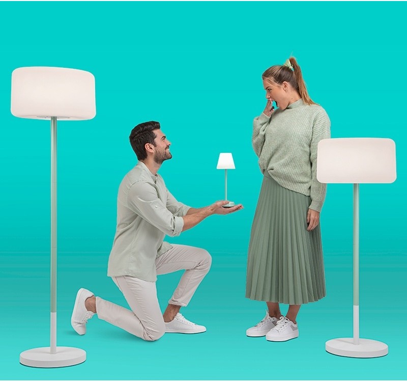 NEW GARDEN lampa podłogowa CHLOE PLANT SOLAR SMARTTECH WOOD