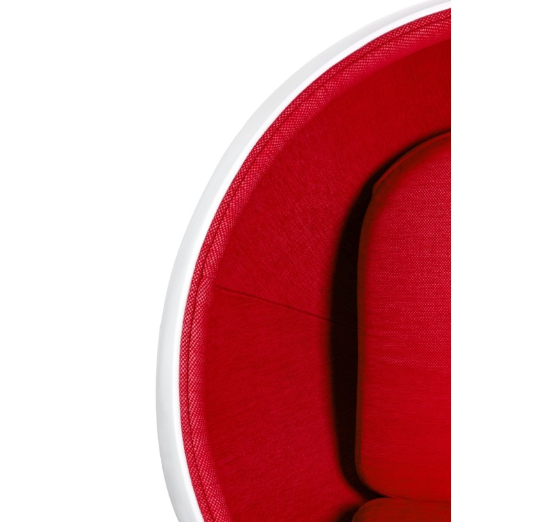 Fotel BALL biało-czerwony - włókno szklane