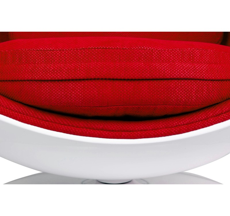 Fotel BALL biało-czerwony - włókno szklane