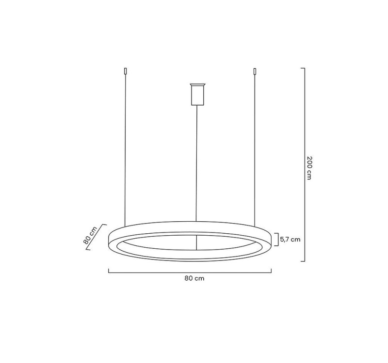 Lampa wisząca RING 80 srebrna - LED, stal polerowana