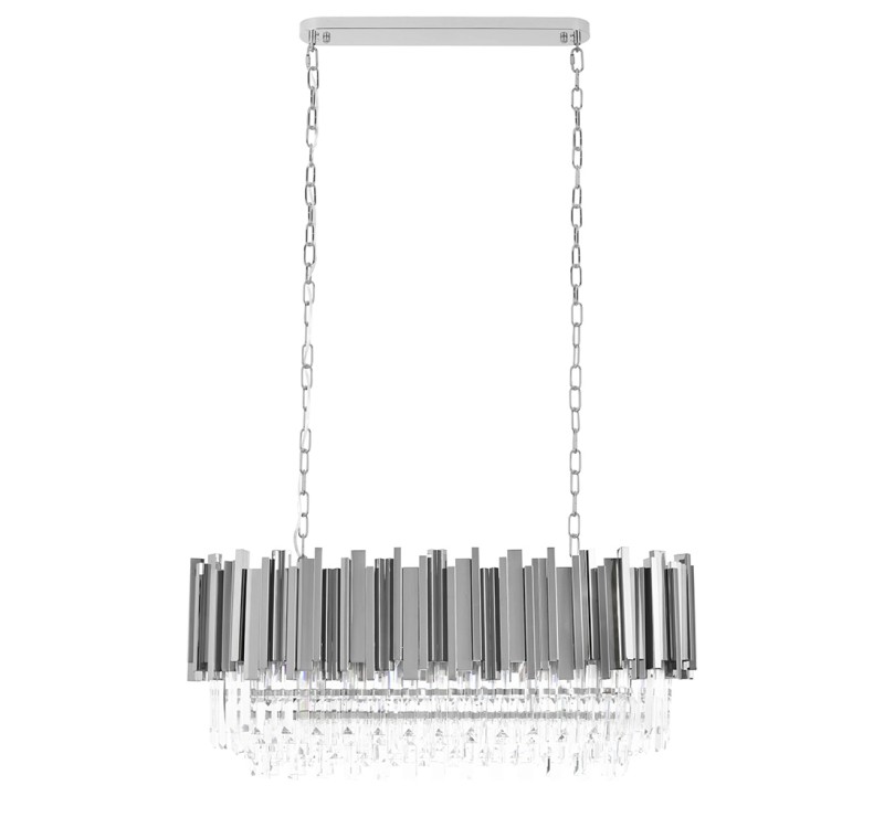 Lampa wisząca IMPERIAL LONG SILVER 90 - stal, kryształ