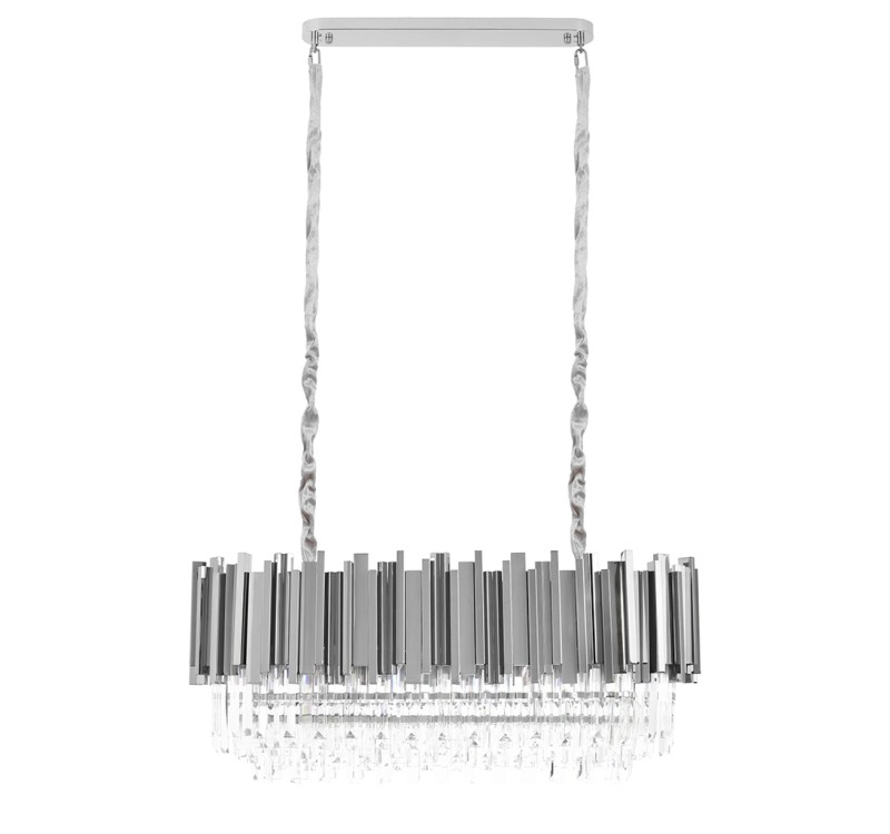 Lampa wisząca IMPERIAL LONG SILVER 90 - stal, kryształ