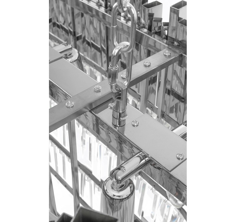 Lampa wisząca IMPERIAL LONG SILVER 90 - stal, kryształ