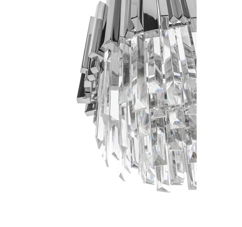 Lampa wisząca IMPERIAL LONG SILVER 90 - stal, kryształ