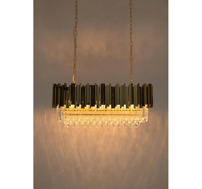 Lampa wisząca IMPERIAL LONG SILVER 90 - stal, kryształ