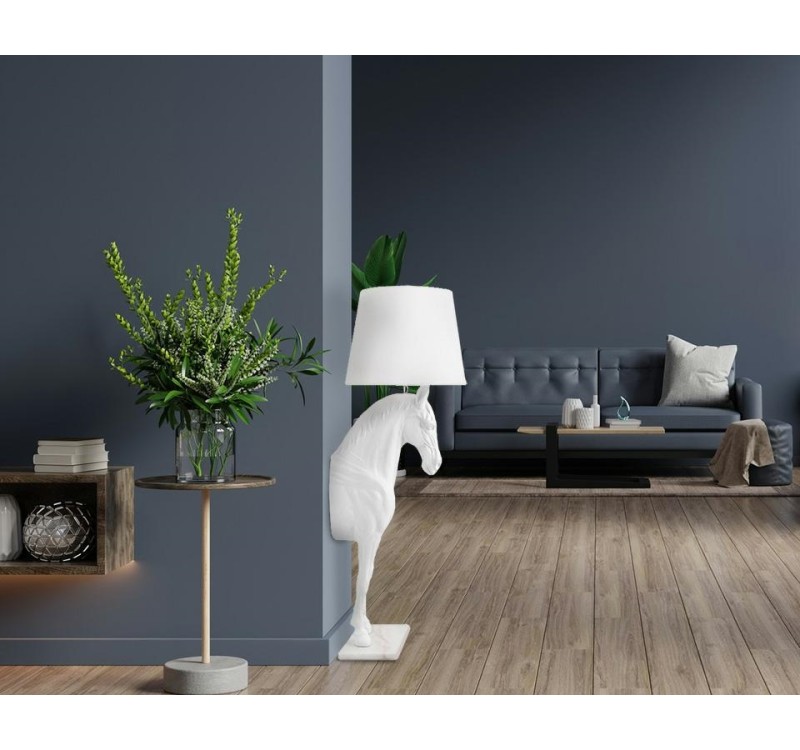 Lampa podłogowa KOŃ HORSE STAND S biała - włókno szklane