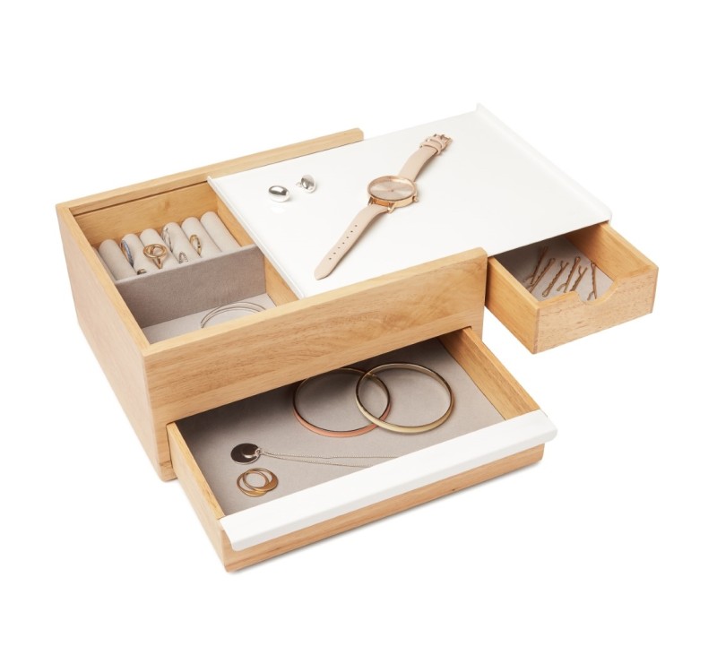 UMBRA pojemnik na biżuterię STOWIT -biały,natural