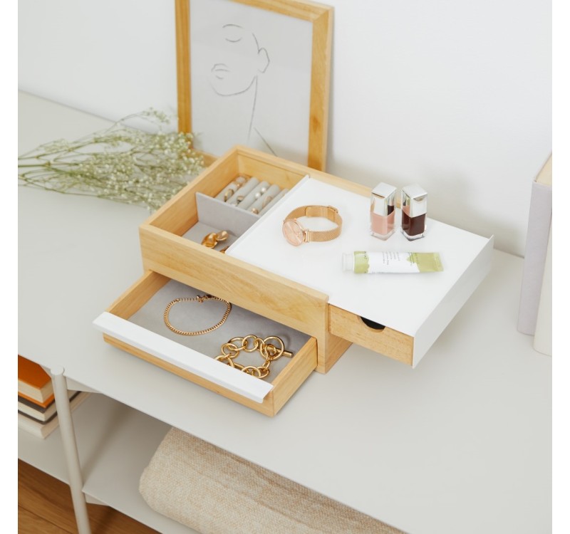 UMBRA pojemnik na biżuterię STOWIT -biały,natural