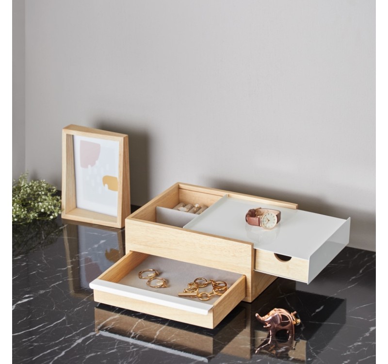 UMBRA pojemnik na biżuterię STOWIT -biały,natural