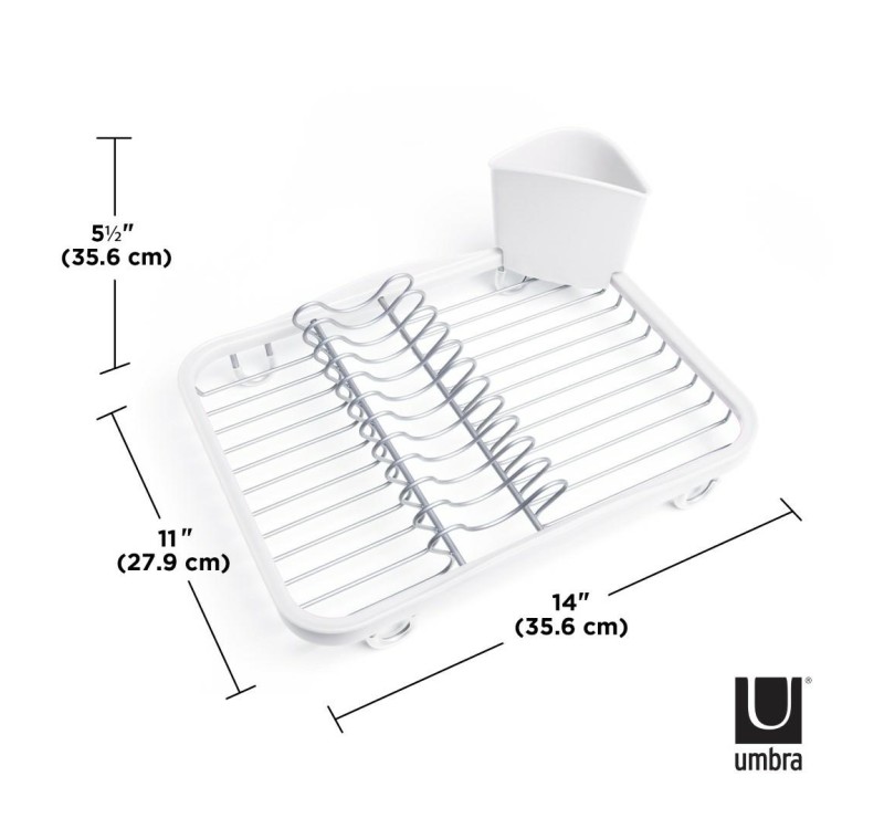 UMBRA ociekacz do naczyń SINKIN - biały,nikiel