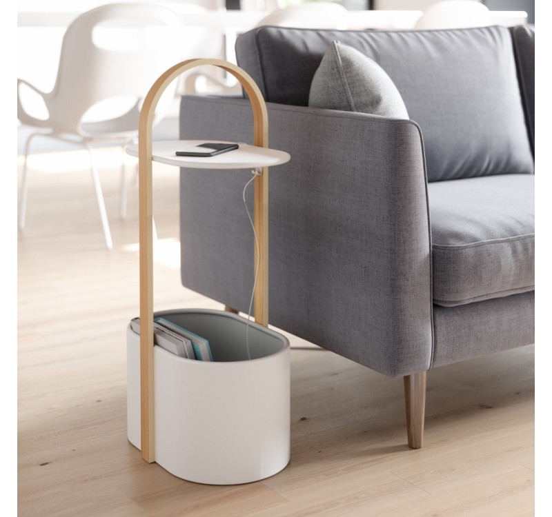 UMBRA stolik kawowy BELLWOOD biały naturalny