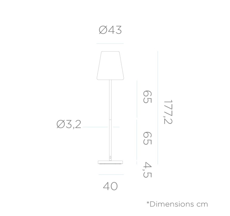 NEW GARDEN lampa podłogowa LOLA SLIM 180 SOLAR & BATTERY brass