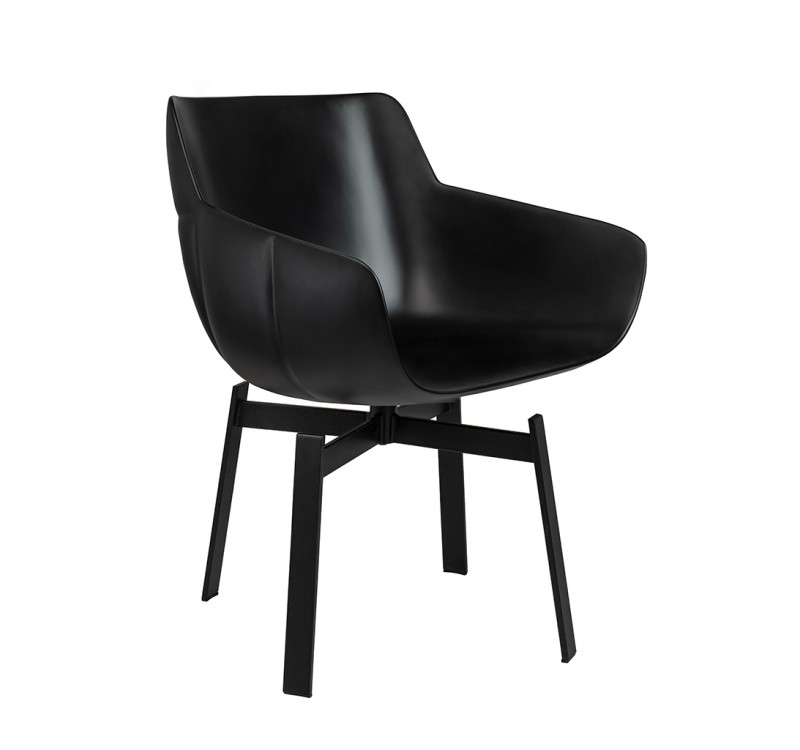 Krzesło obrotowe SHIBA brązowe / czarne