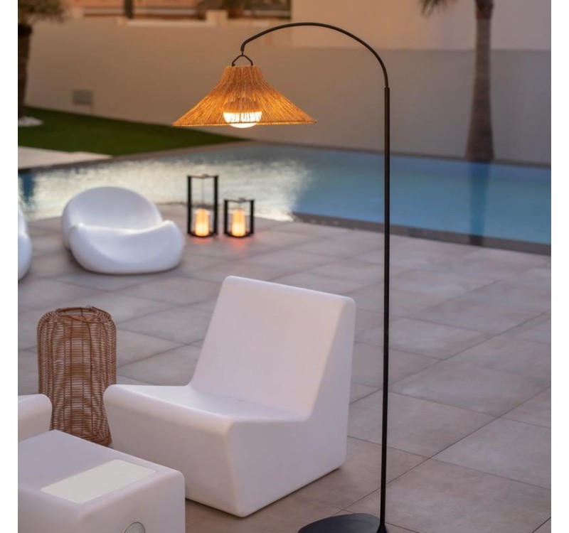 NEW GARDEN lampa podłogowa NIZA 165 BATTERY NEGRO