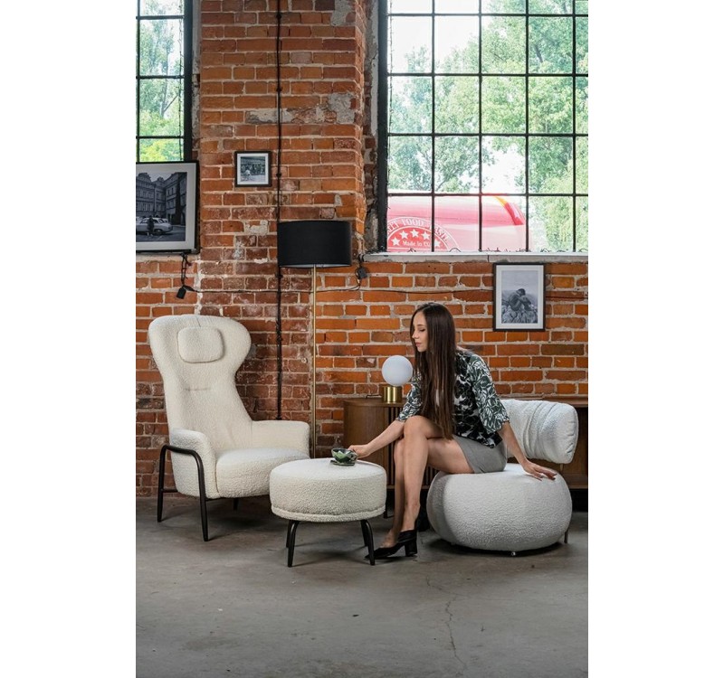 Fotel LOW TEDDY biały