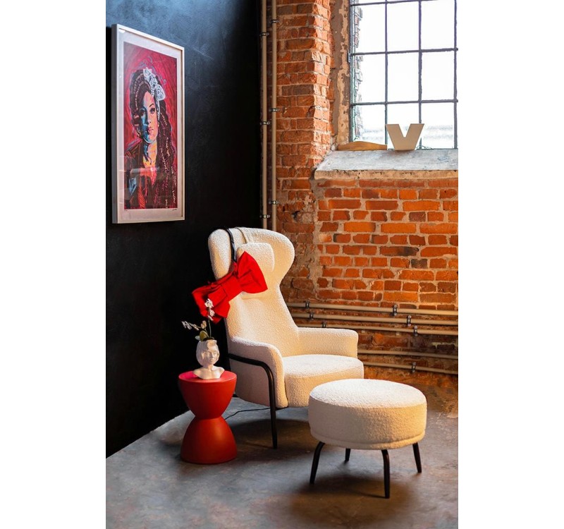 Fotel TEDDY GRAND beżowy z podnóżkiem