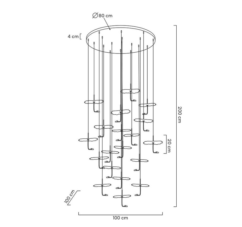 MOOSEE lampa wisząca LEAFS DISC złota