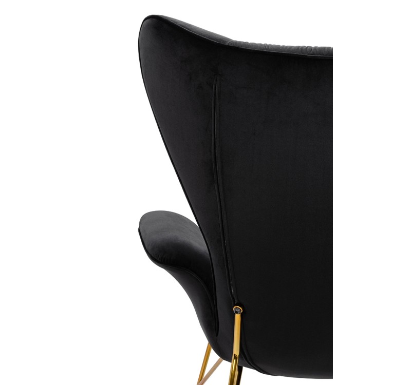 Fotel SHRIMP VELVET czarny - podstawa złota