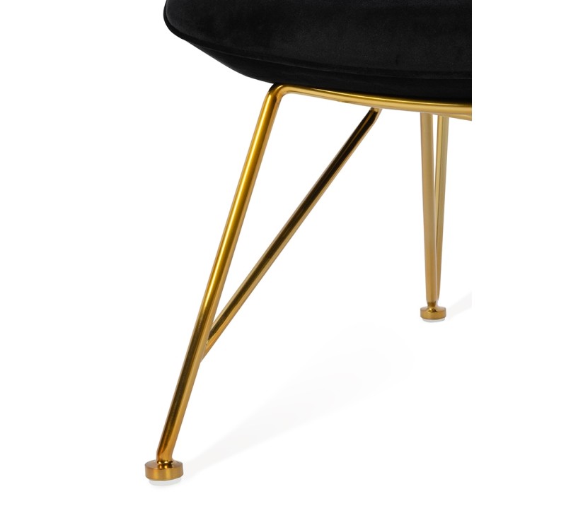 Fotel SHRIMP VELVET czarny - podstawa złota