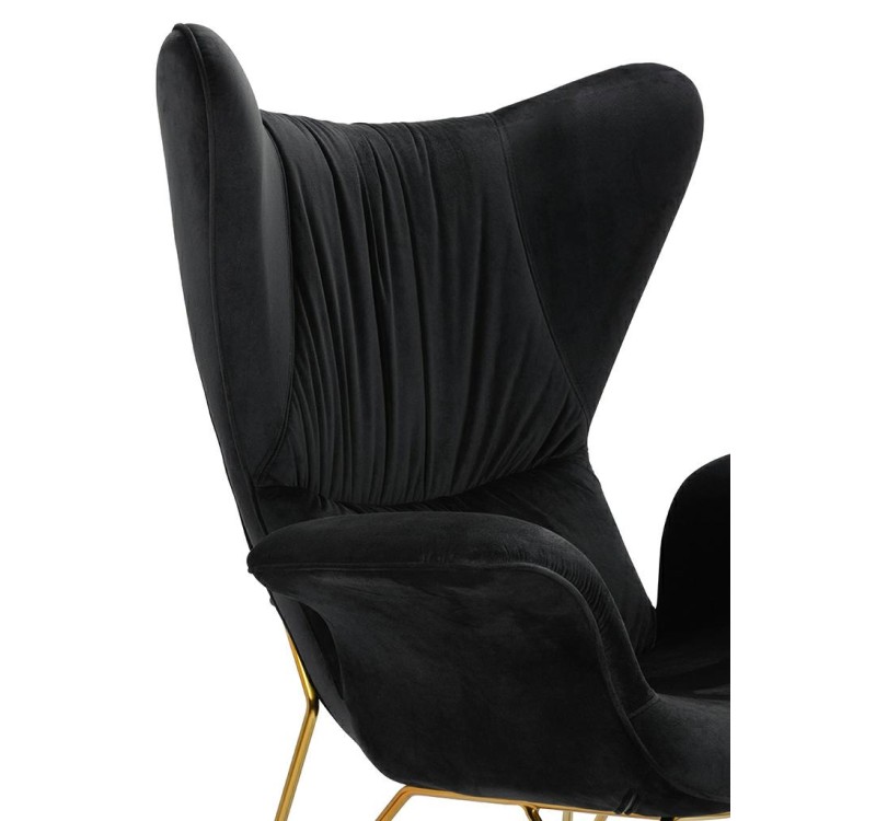 Fotel SHRIMP VELVET czarny - podstawa złota