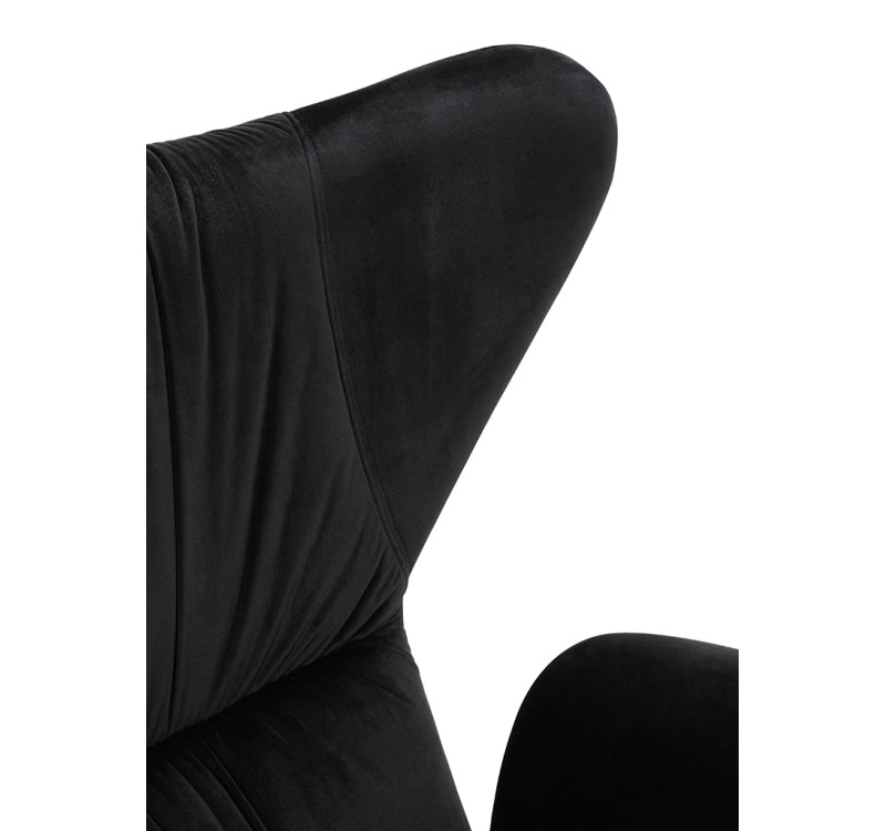 Fotel SHRIMP VELVET czarny - podstawa złota