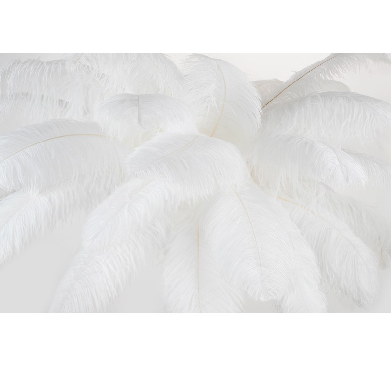 MOOSEE lampa podłogowa TIFFANY 175 biała  mosiądz / naturalne pióra