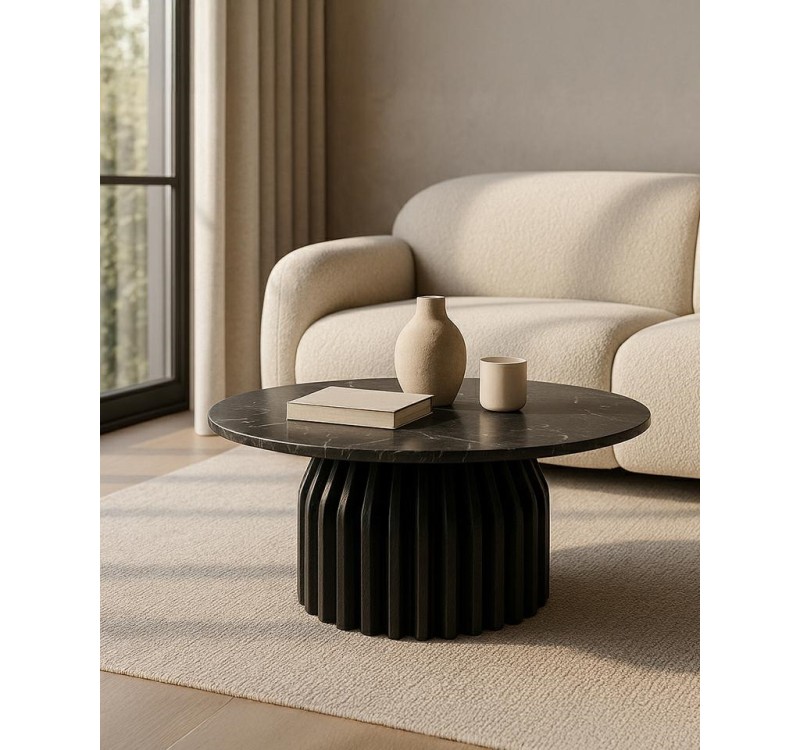 MaMaison stolik kawowy LEVANTE czarny     marmur / drewno