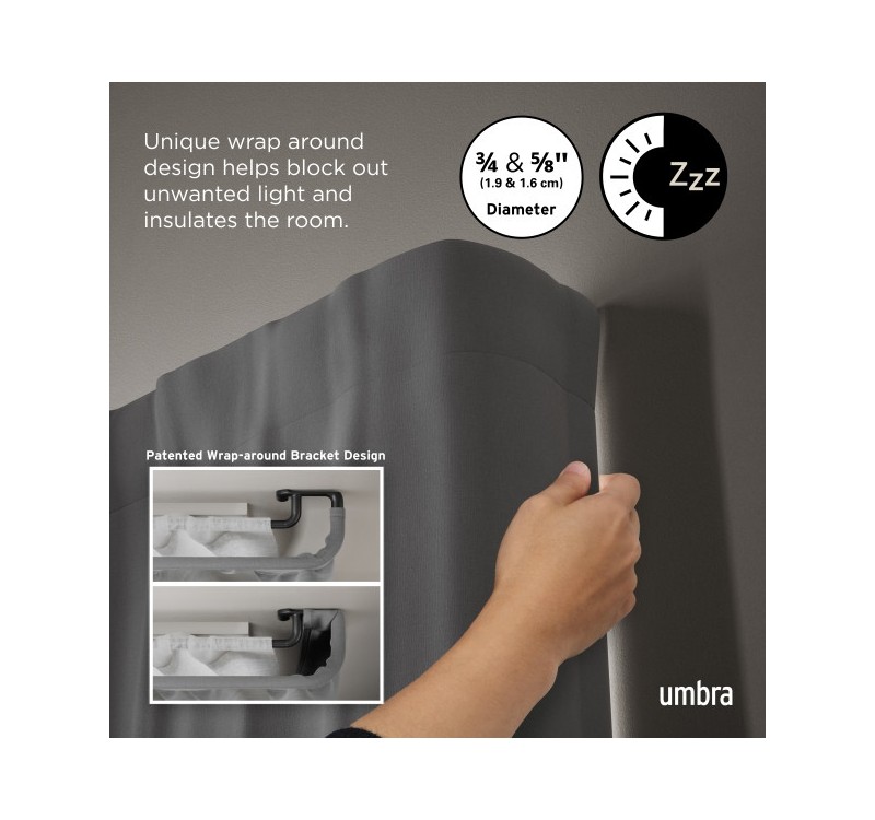 UMBRA karnisz TWILIGHT DOUBLE 168 - 365   cm czarny mat