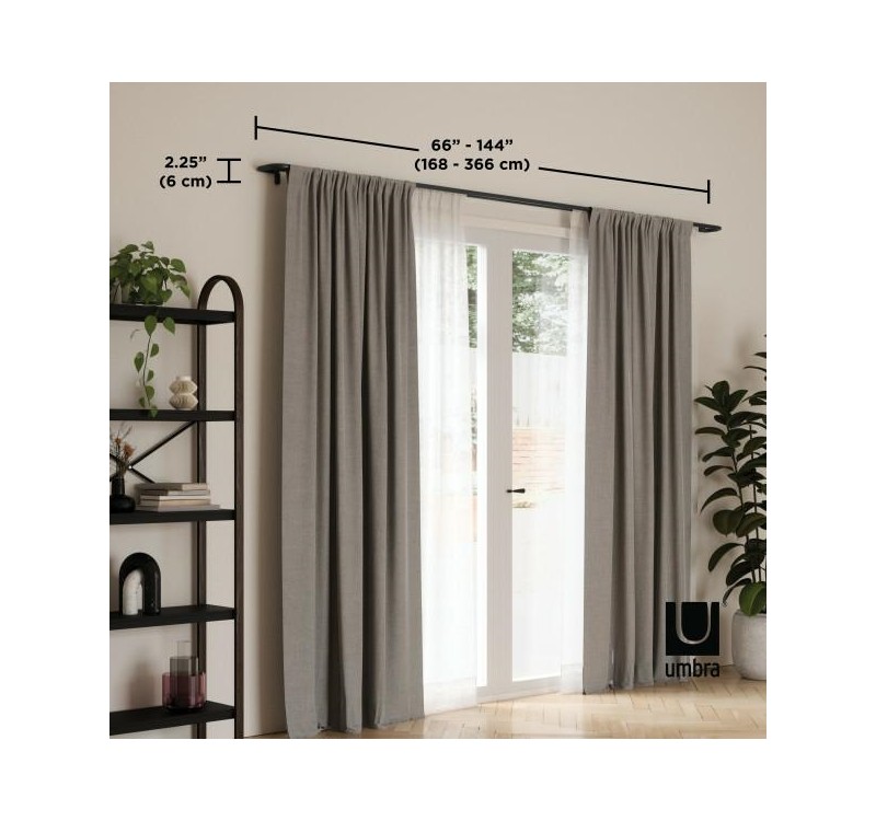 UMBRA karnisz TWILIGHT DOUBLE 168 - 365   cm czarny mat