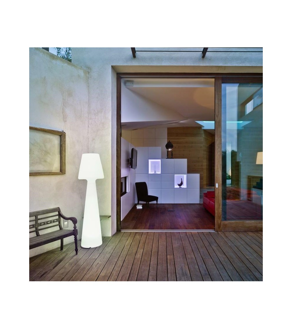 NEW GARDEN lampa podłogowa LOLA 165 BATTERY biała