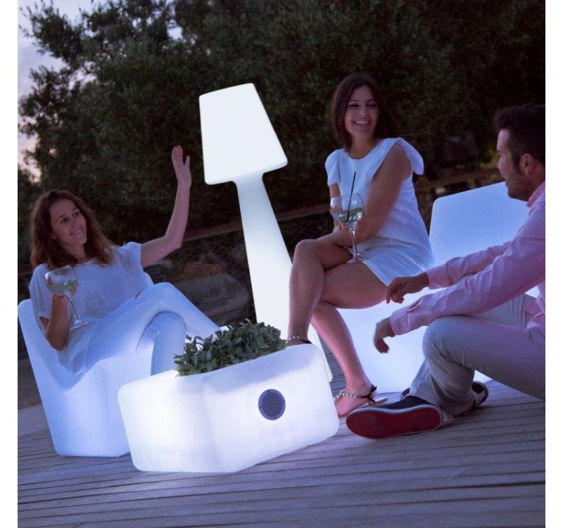 NEW GARDEN lampa podłogowa LOLA 165 BATTERY biała