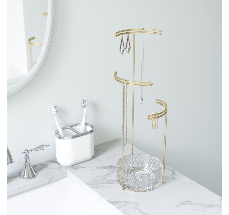 UMBRA stojak na biżuterię TESORA - mosiądz