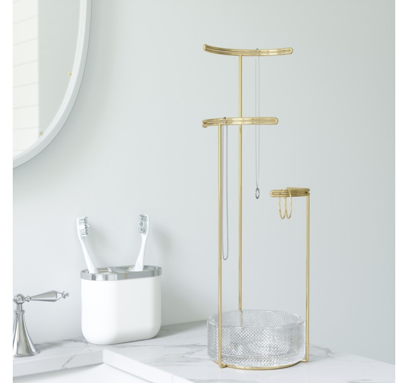 UMBRA stojak na biżuterię TESORA - mosiądz