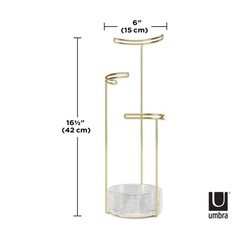 UMBRA stojak na biżuterię TESORA - mosiądz