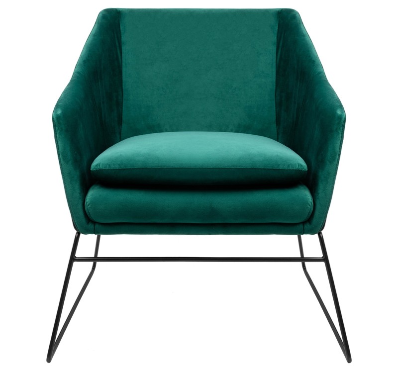 Fotel EMMA VELVET ciemny zielony welur - podstawa czarna