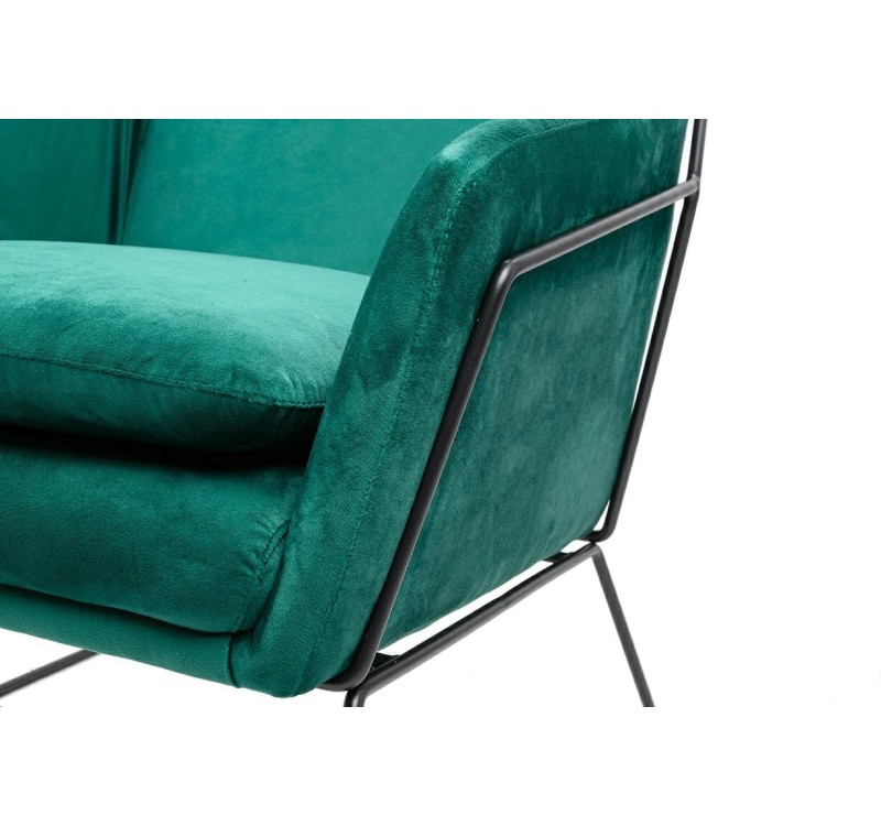 Fotel EMMA VELVET ciemny zielony welur - podstawa czarna