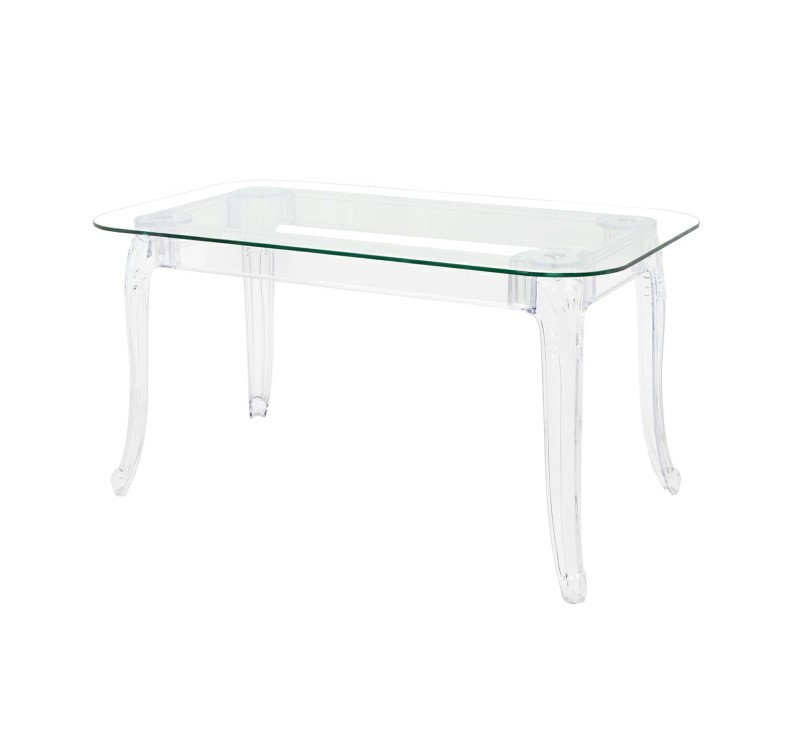 Stół KING 160 transparentny - poliwęglan, szkło hartowane