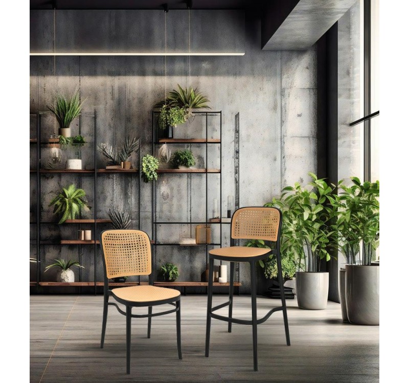 Krzesło barowe WICKY czarne