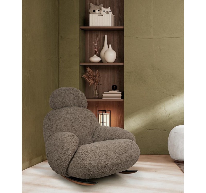 Fotel bujany PLUSH TEDDY ciemny beżowy