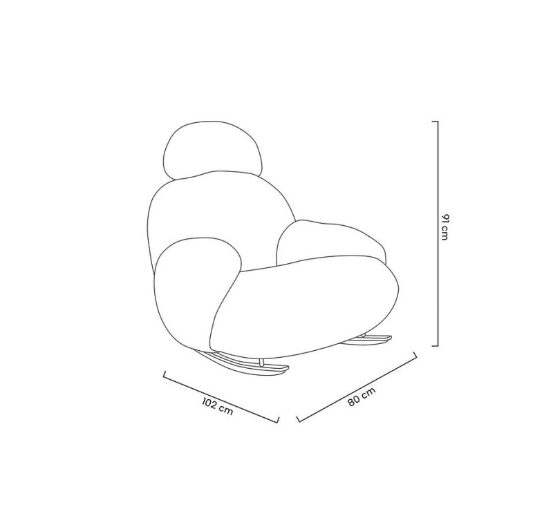 Fotel bujany PLUSH TEDDY ciemny beżowy