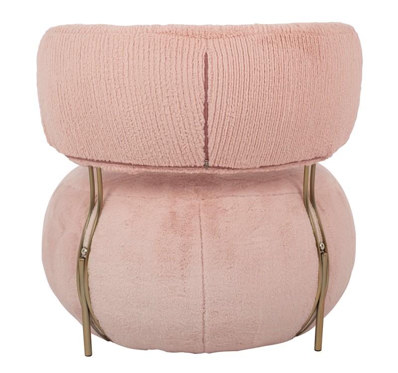 Fotel LOW TEDDY PINK różowy