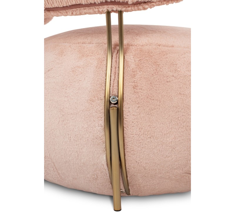 Fotel LOW TEDDY PINK różowy