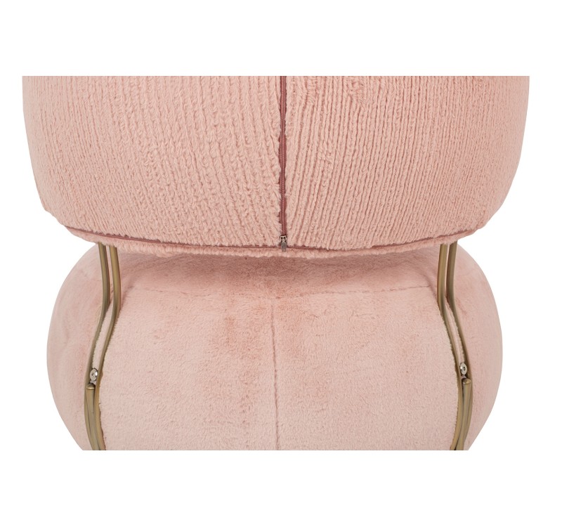 Fotel LOW TEDDY PINK różowy